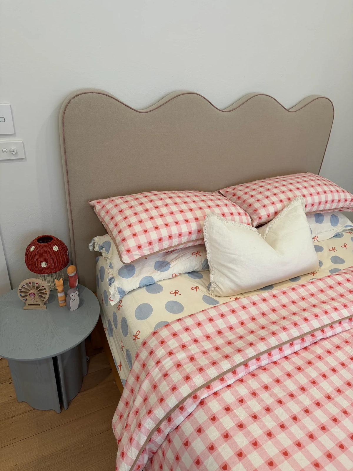 play linen heirloom heart duvet cover set