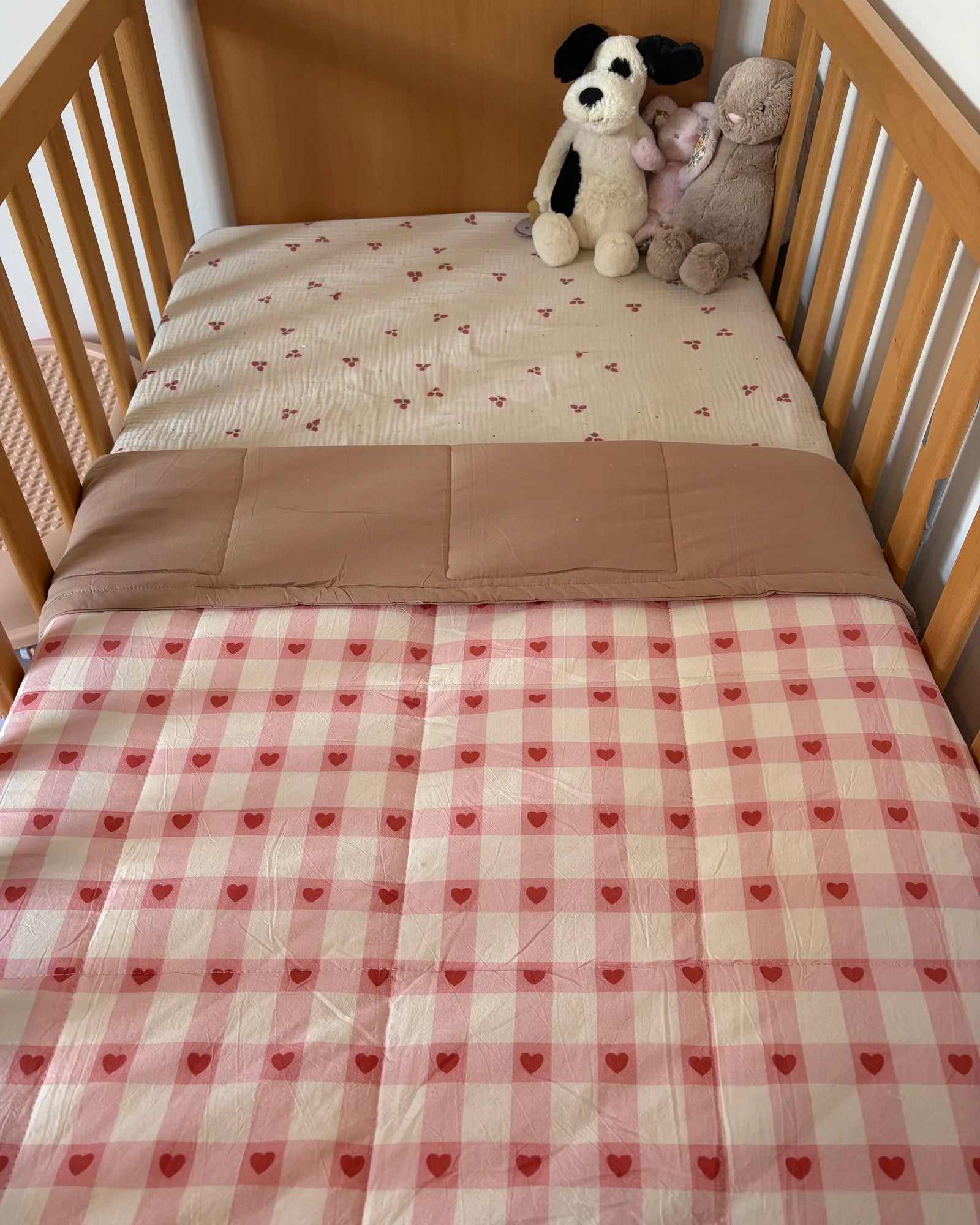 play linen heirloom hearts reversible quilt