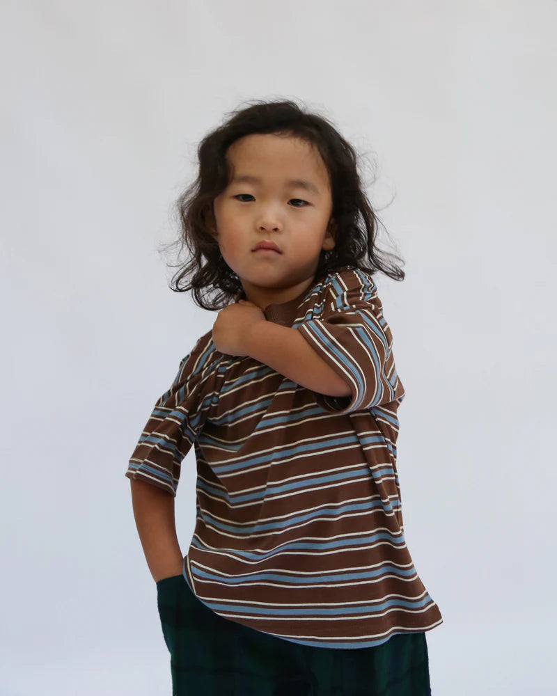 summer and storm oversized tee - cocoa retro stripe