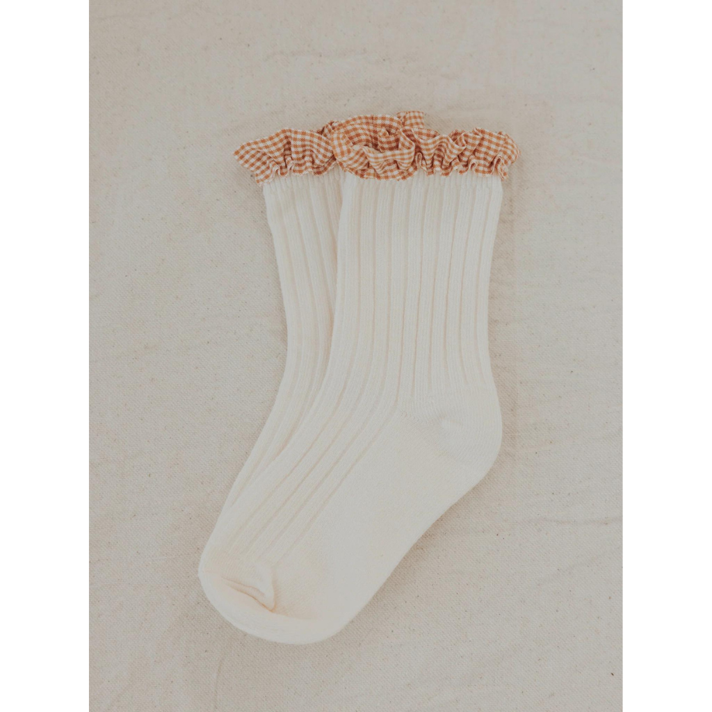 valencia frilly socks - milk