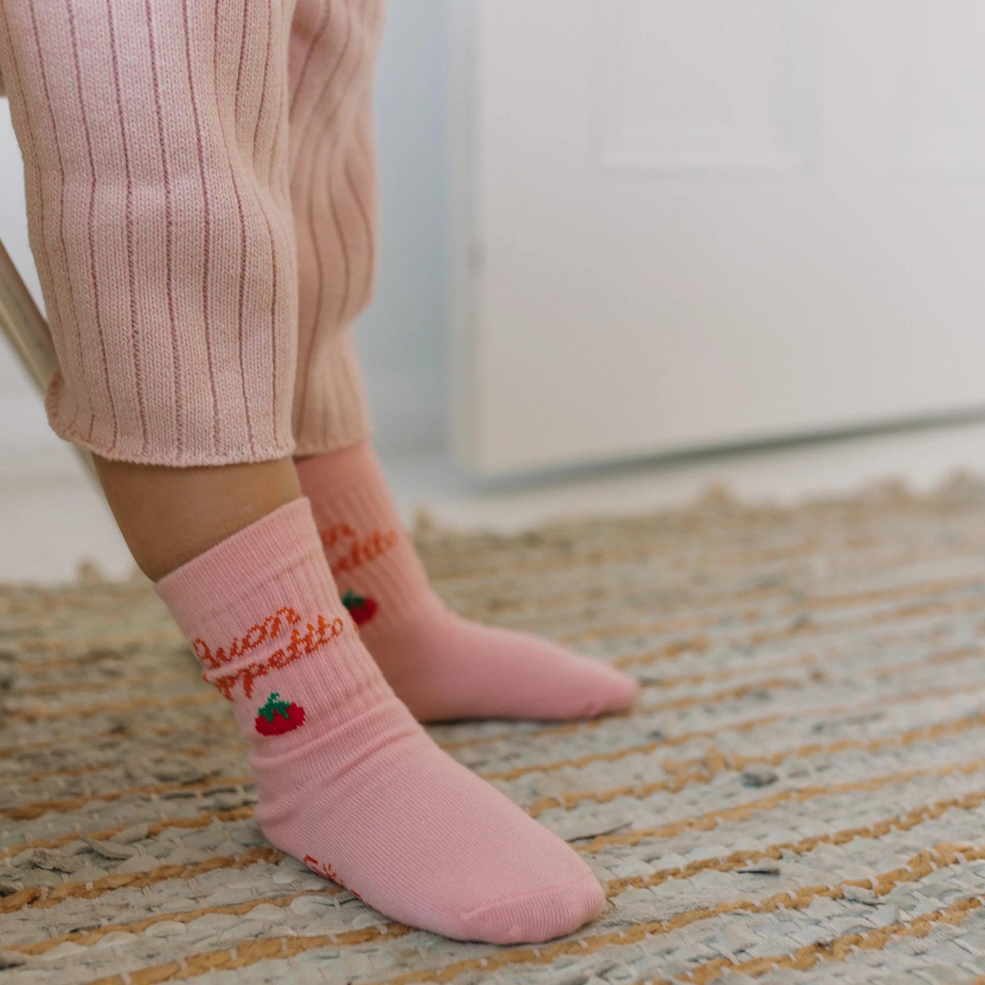 golden children buon appetito socks - pink parfait