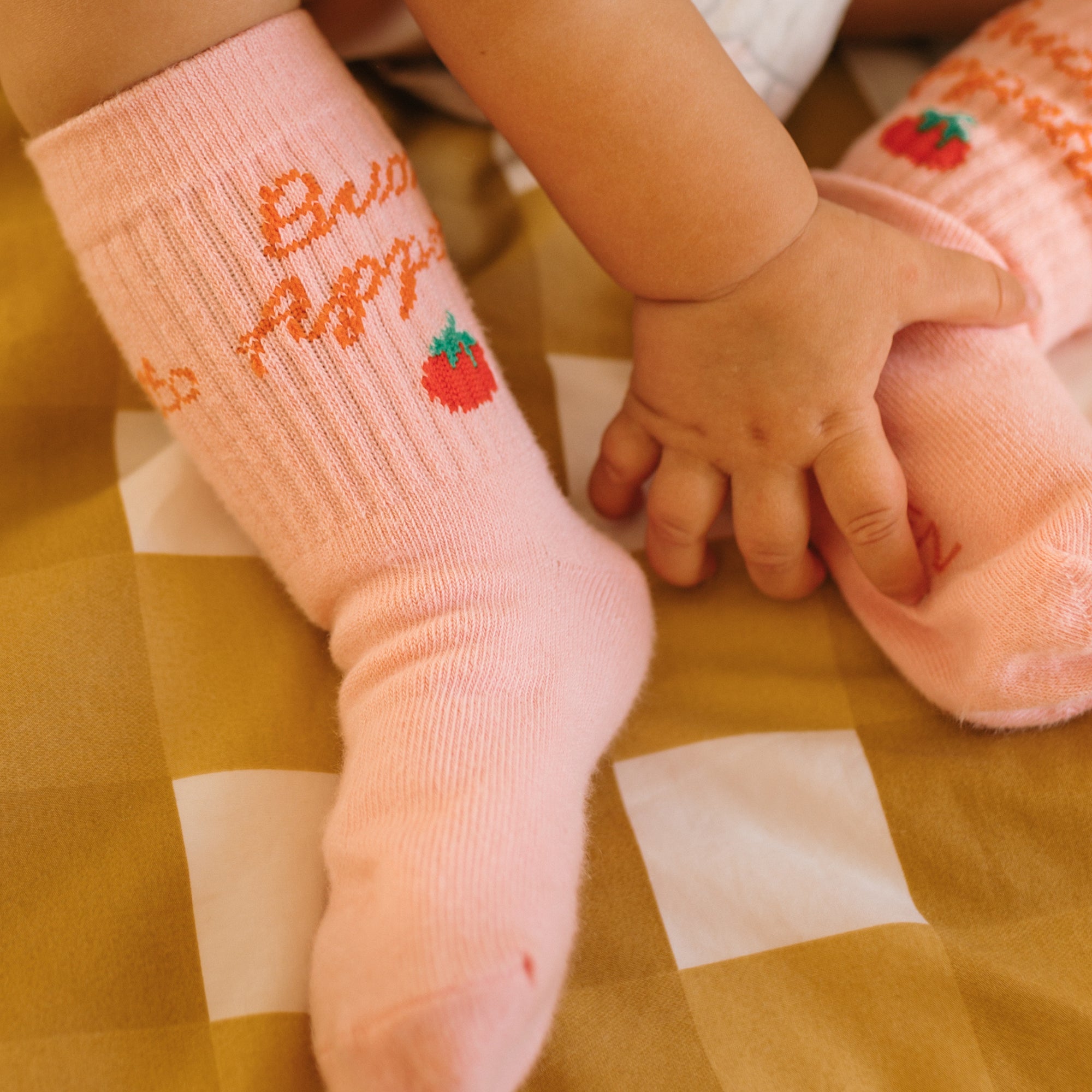 golden children buon appetito socks - pink parfait