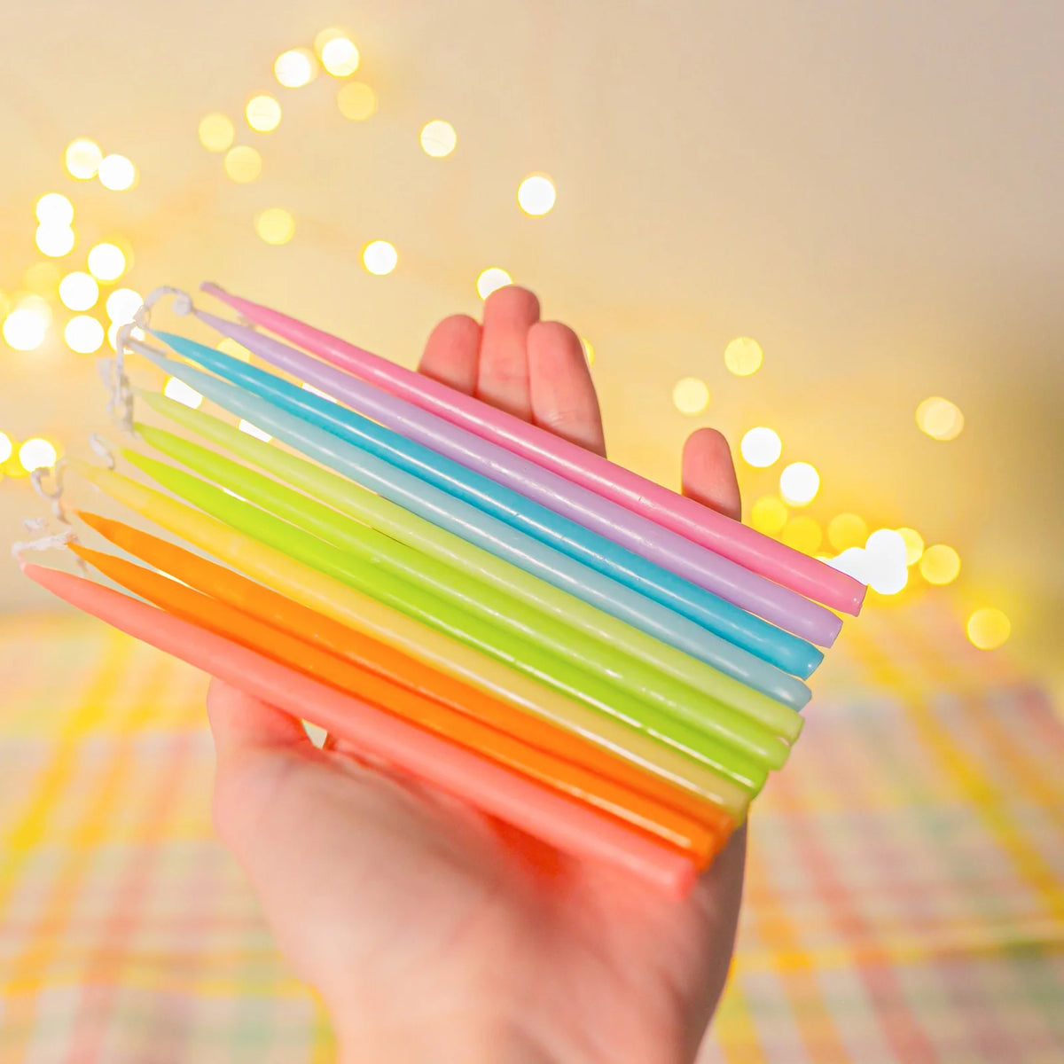 camp hollow pastel rainbow tapered candle set x 12 (pre order)