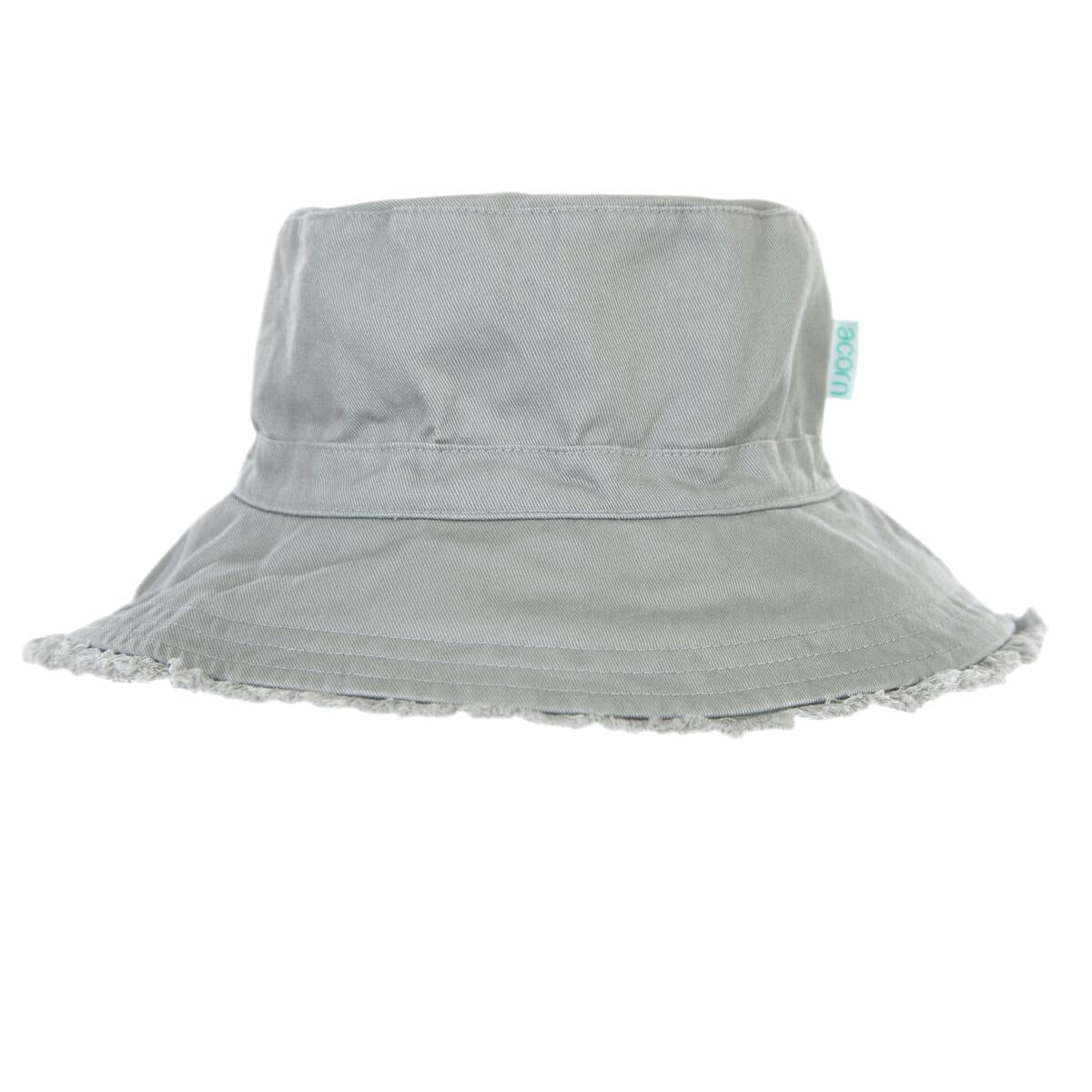 acorn kids frayed bucket hat - khaki