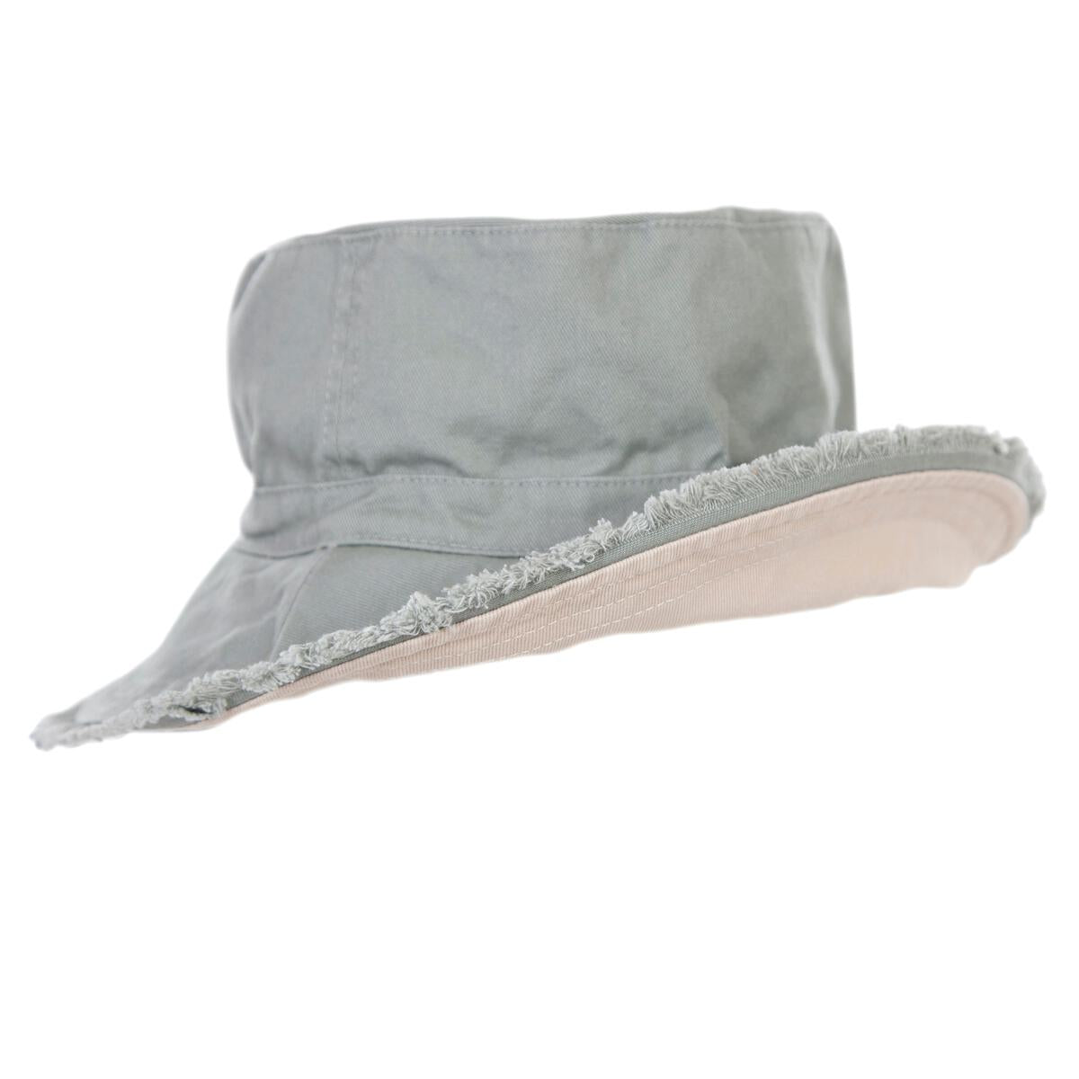acorn kids frayed bucket hat - khaki