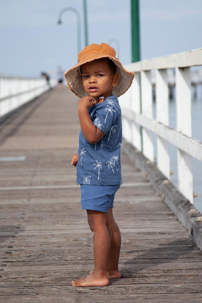 acorn kids frayed bucket hat - chestnut