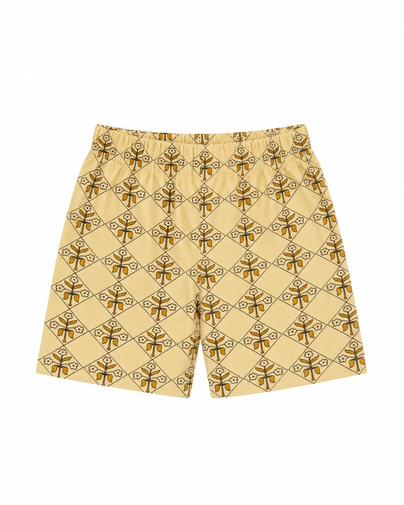 summer and storm relaxed elastic short - yellow vintage floral (pre order)