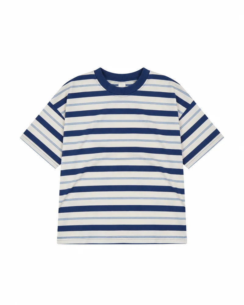 summer and storm oversized tee - triple blue retro stripe (pre order)