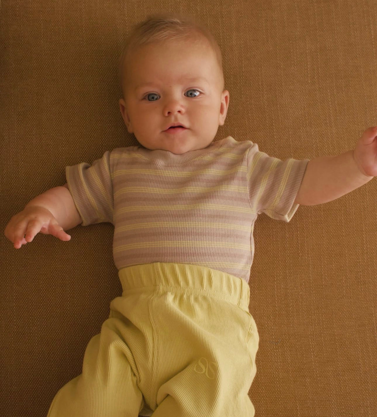 summer and storm short sleeve baby body - dusty rose stripe (pre order)