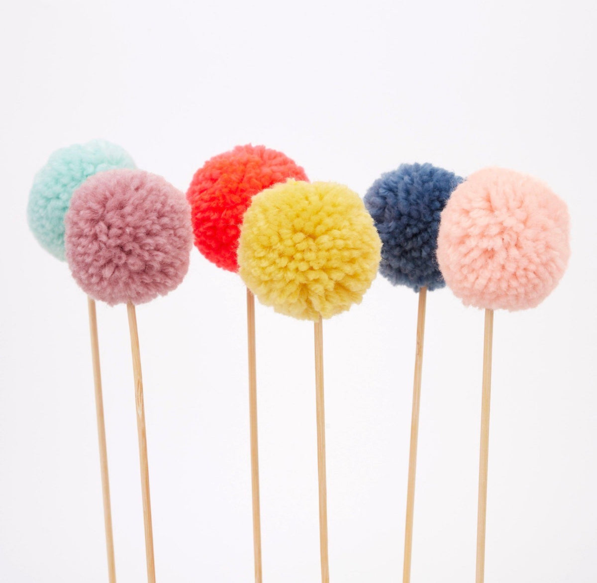 meri merimulti pompom cake toppers (pack of 6 in 6 colours)