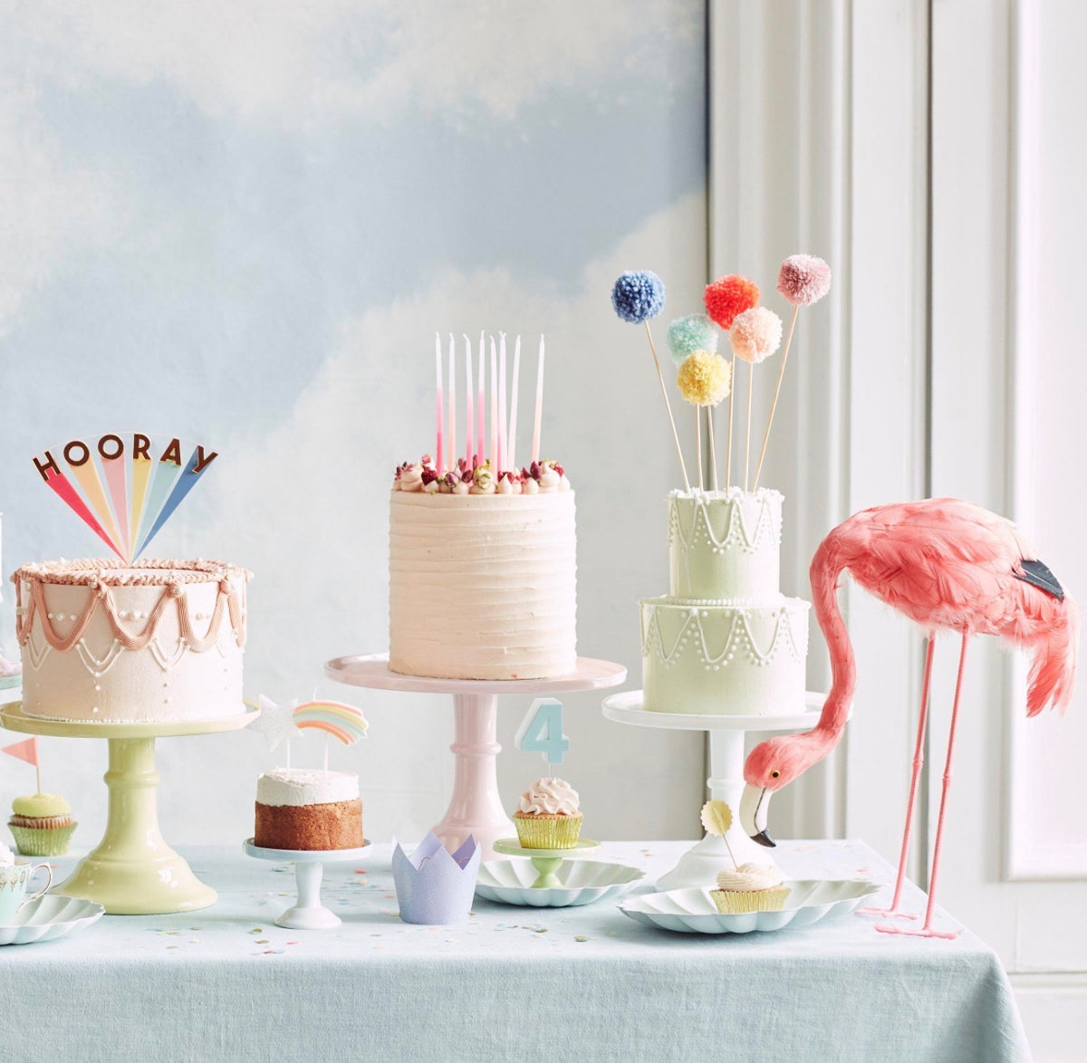 meri merimulti pompom cake toppers (pack of 6 in 6 colours)