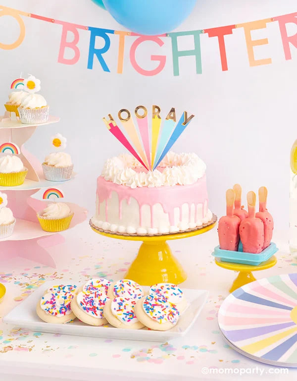 meri meri hooray acrylic cake topper
