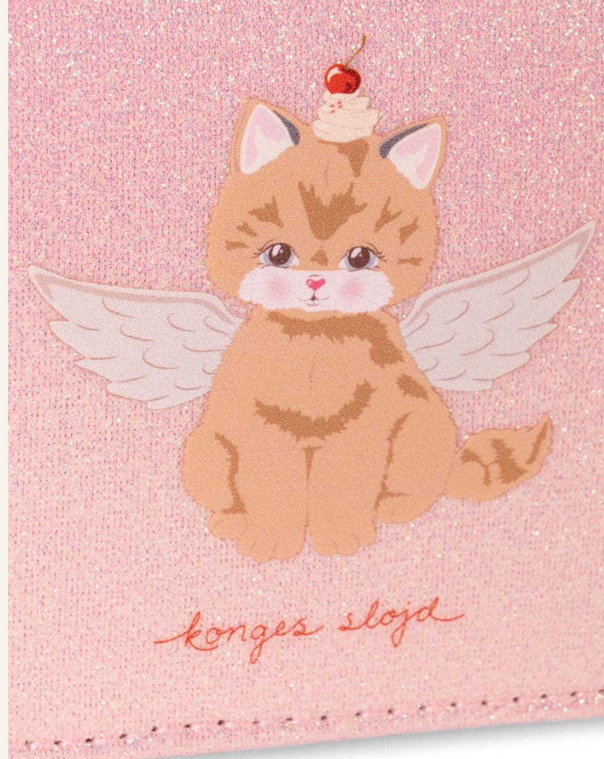 konges slojd cat wallet - cerise glitter pink (pre order)