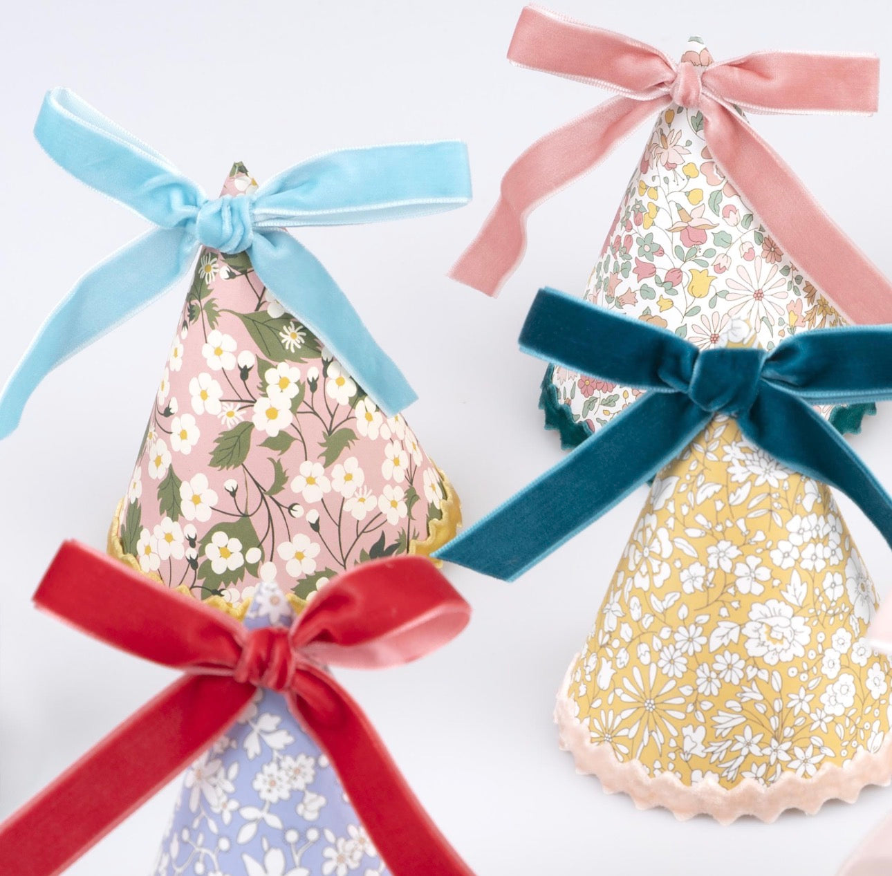 meri meri x liberty party hats (pk of 8 / 8 designs)