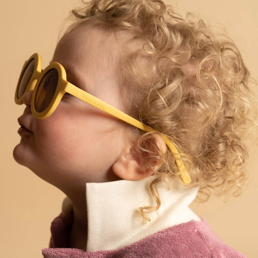 grech & co original round flexible polarized sunglasses - mellow yellow