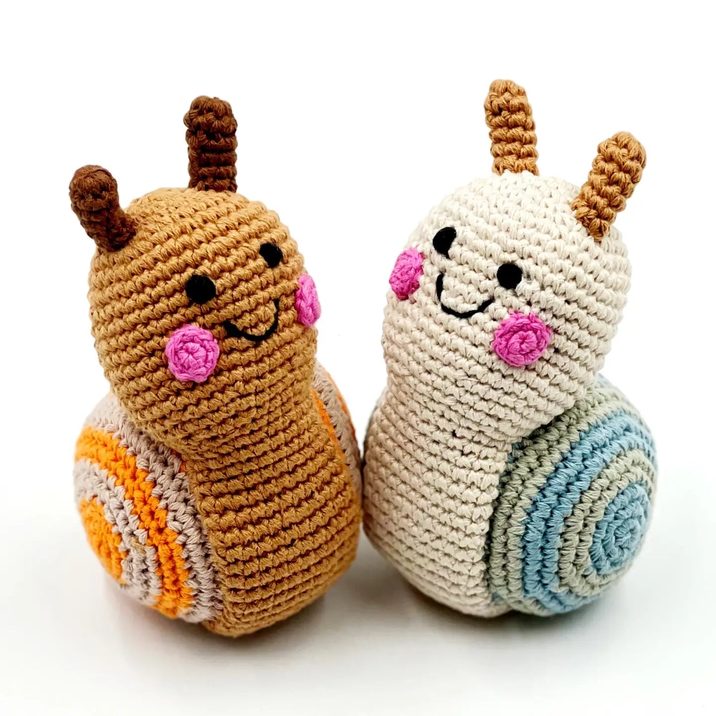 pebble child garden snail rattle - natural