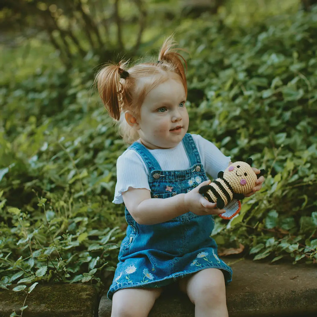 pebble child bumble bee rattle