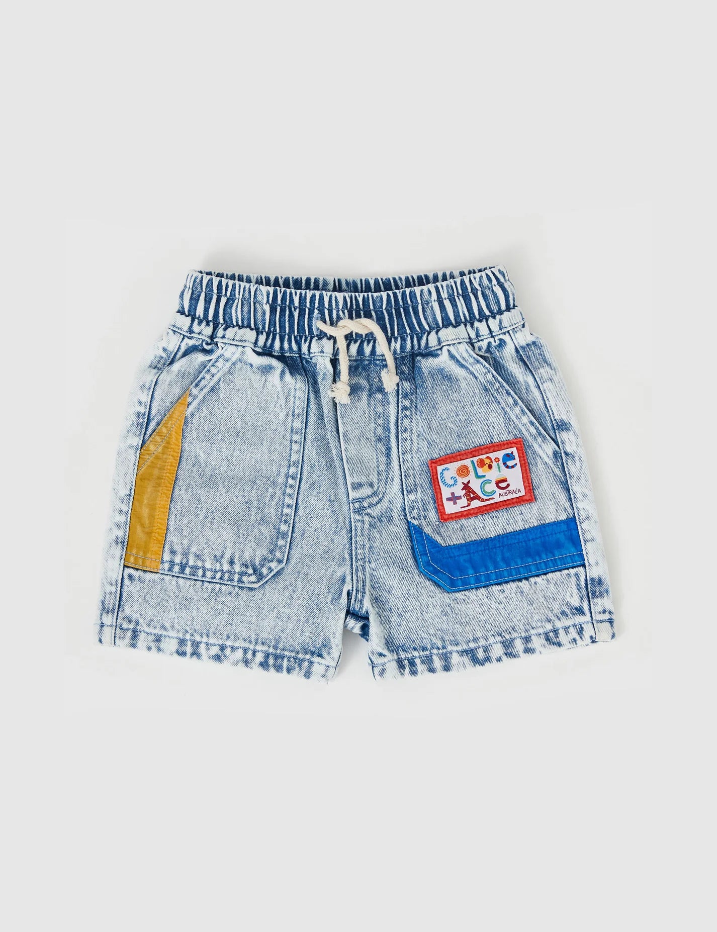 goldie + ace noah colour pop cargo denim shorts