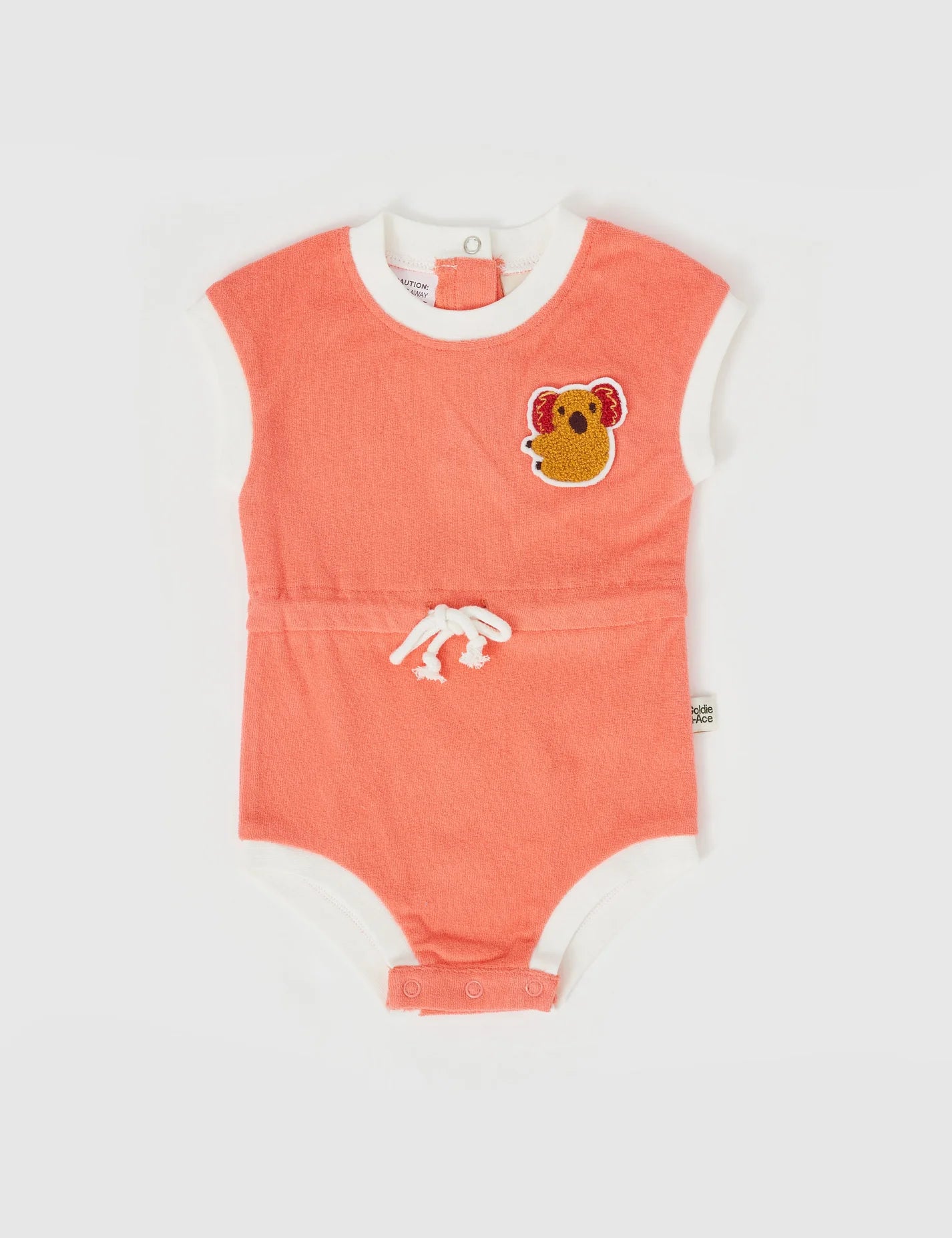 goldie + ace koala hug terry towelling romper - melon