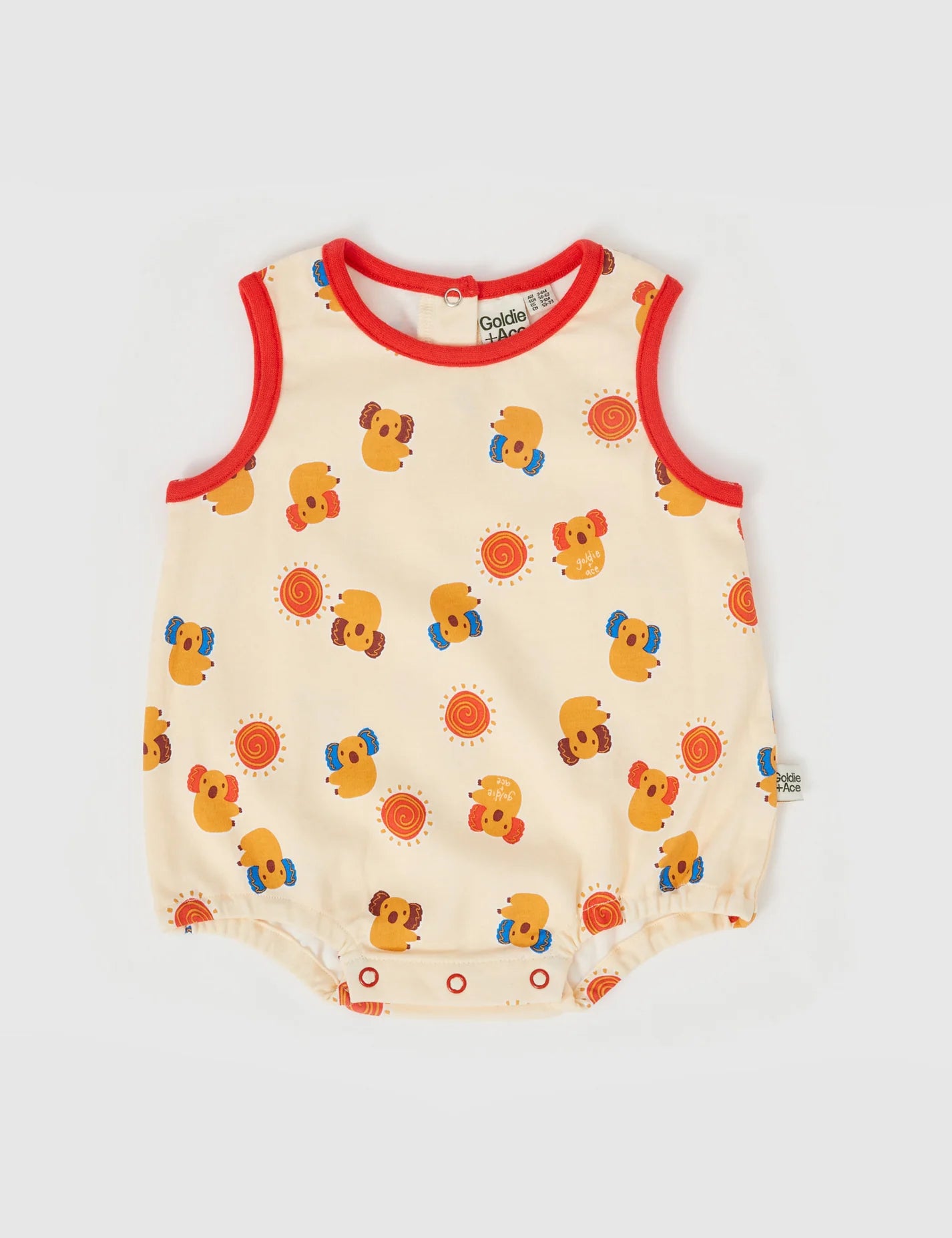 goldie + ace klip on koala bubble romper - vanilla