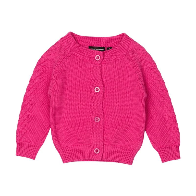 rock your baby hot pink baby cardigan