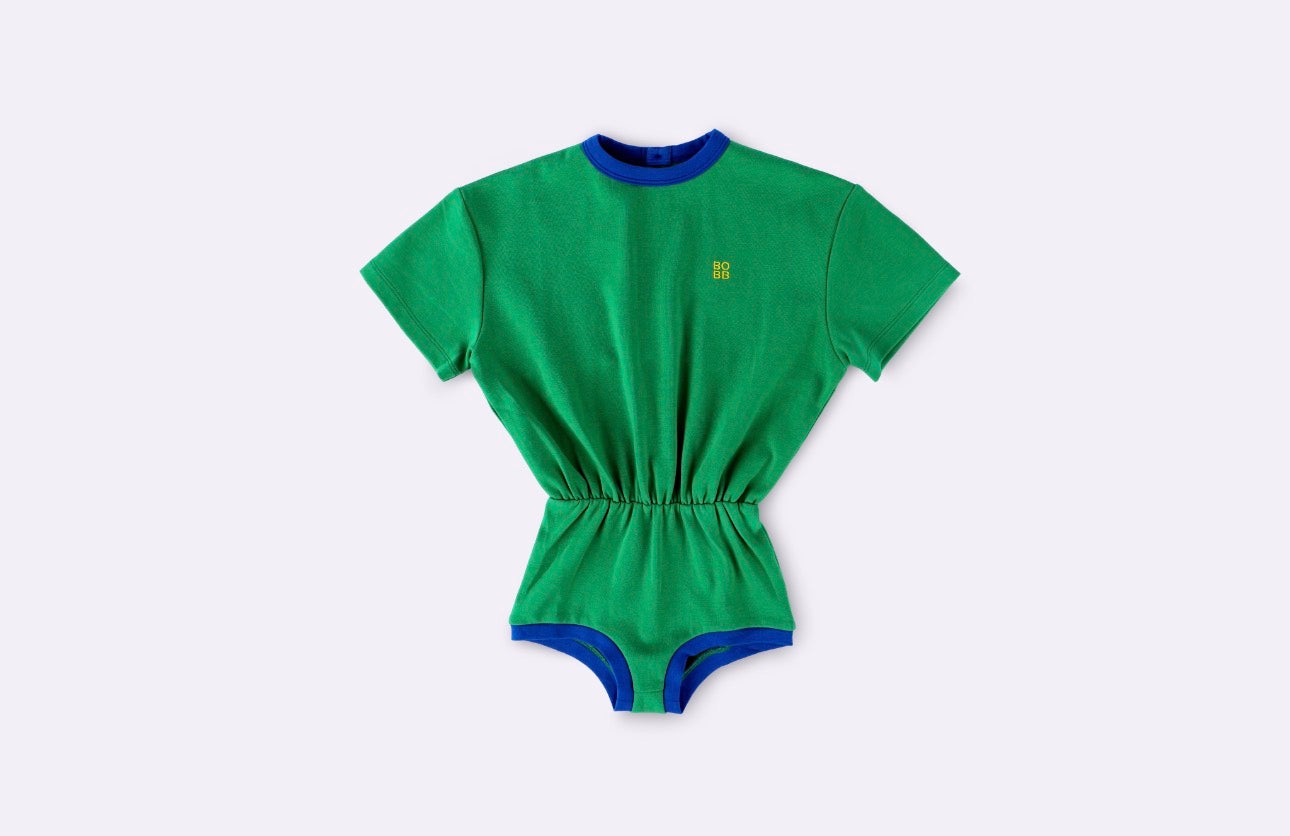 bbobbie pop playsuit in green / blue