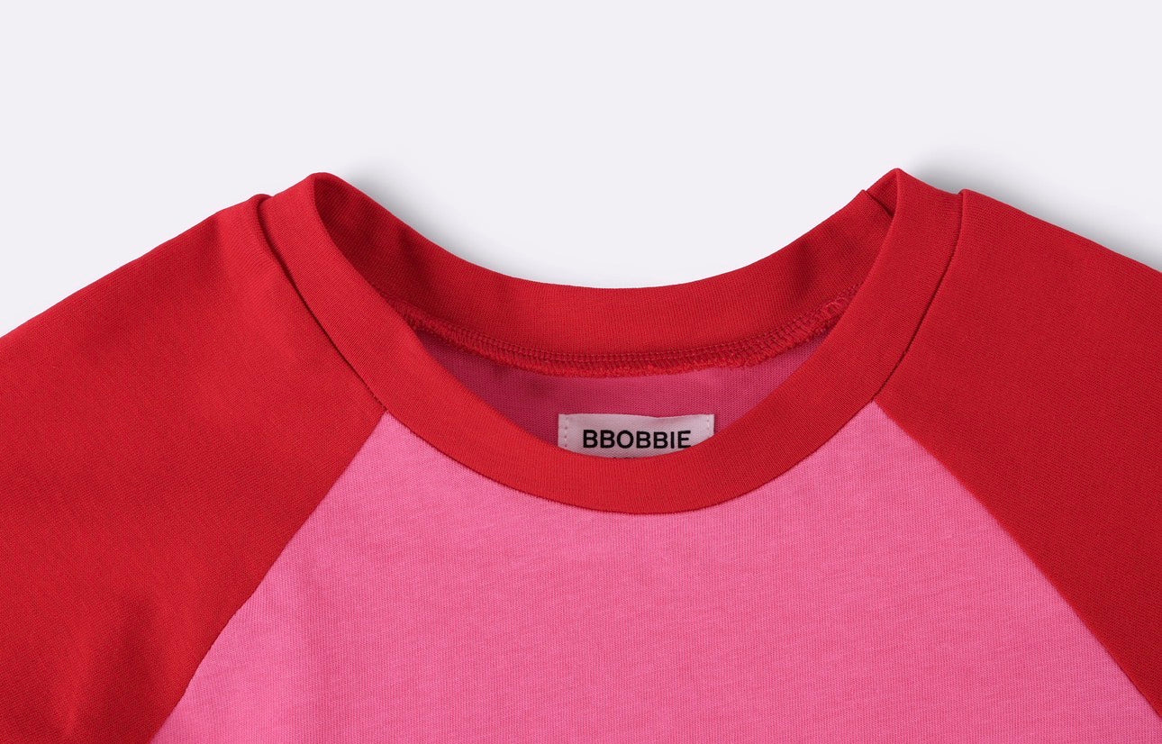bbobbie raglan crop in pink / red