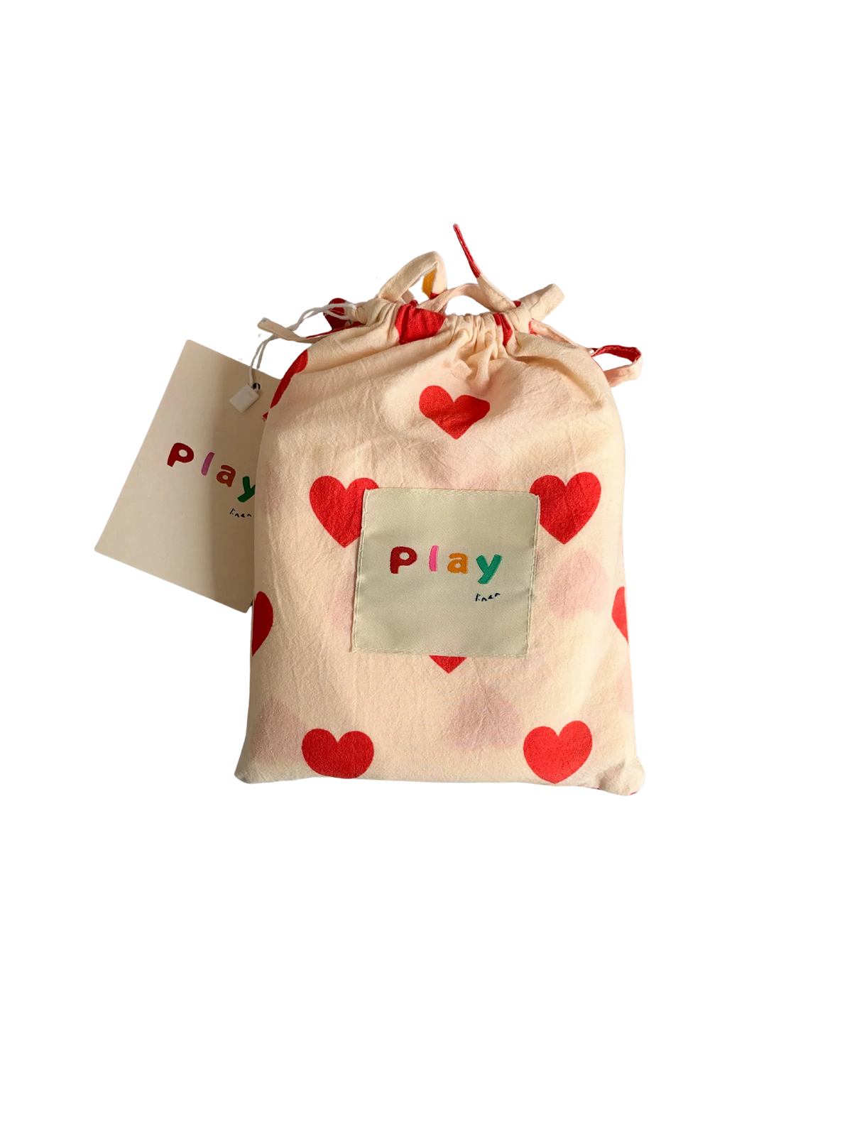 play linen 'grow with me' swaddle wrap - sweetheart love hearts (pre order)