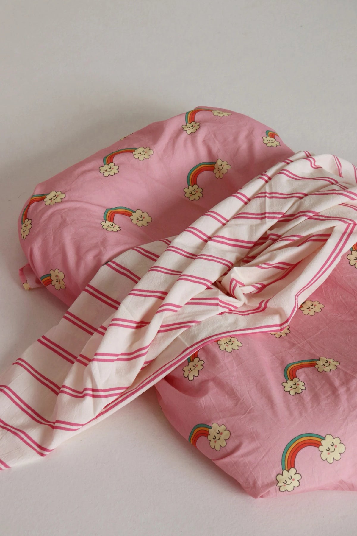 play linen 'grow with me' swaddle wrap - over the rainbow stripe (pre order)