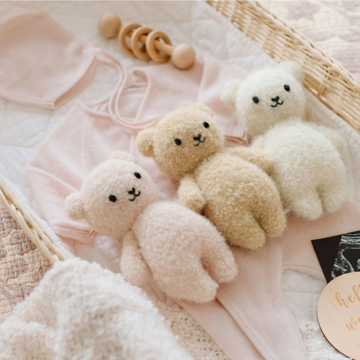 cuddle + kind baby bouclé bear - honey
