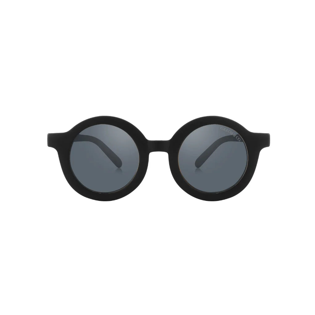 grech & co original round flexible polarized sunglasses - black