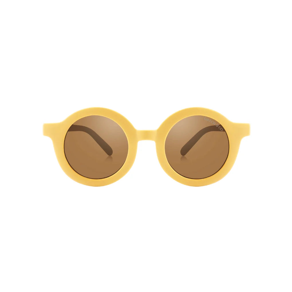 grech & co original round flexible polarized sunglasses - mellow yellow