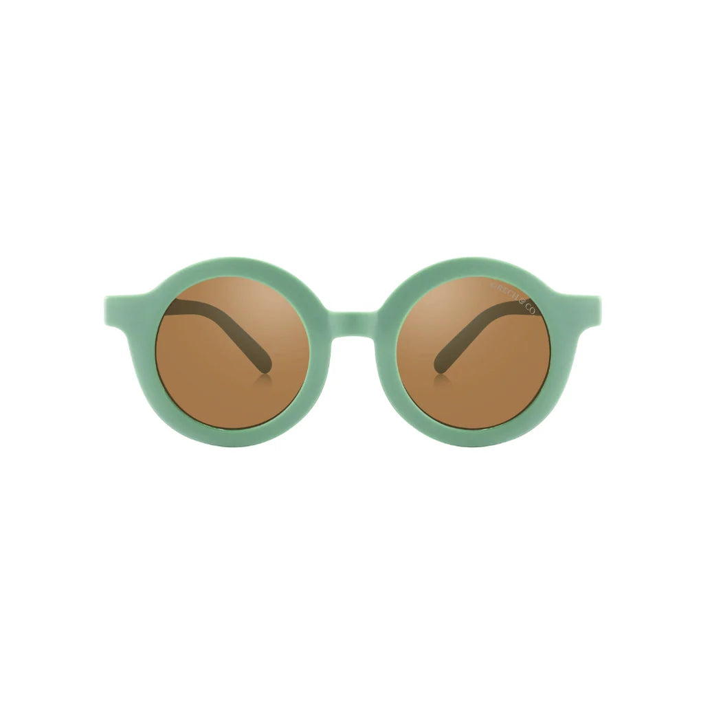 grech & co original round flexible polarized sunglasses - fern