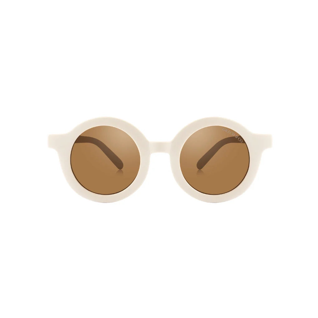 grech & co original round flexible polarized sunglasses - sand