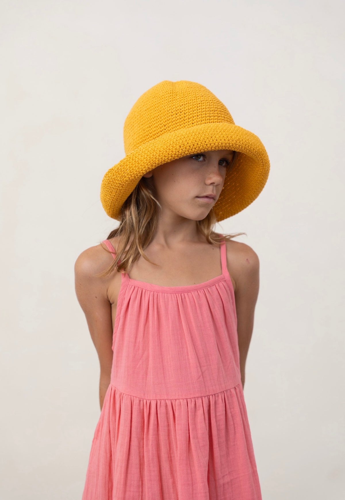 illoura the label crochet hat - mango (pre order)