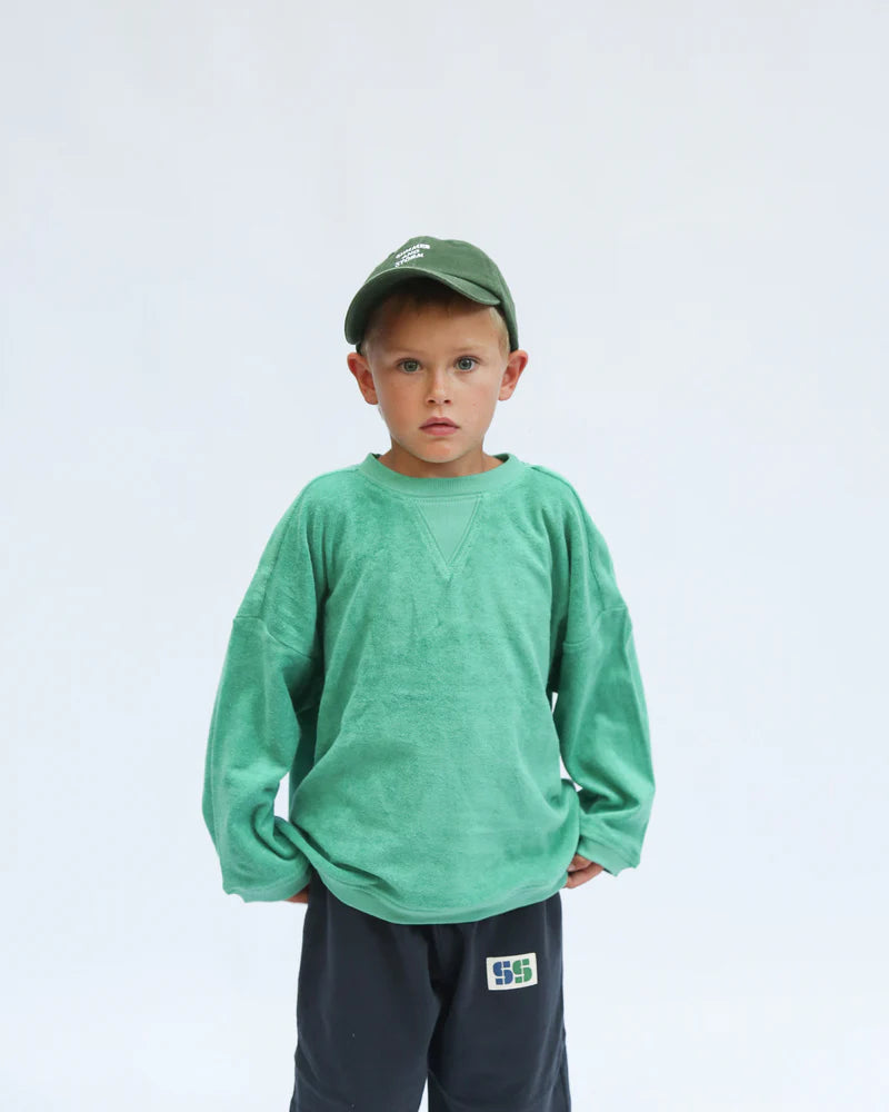 summer and storm relaxed terry pullover - green