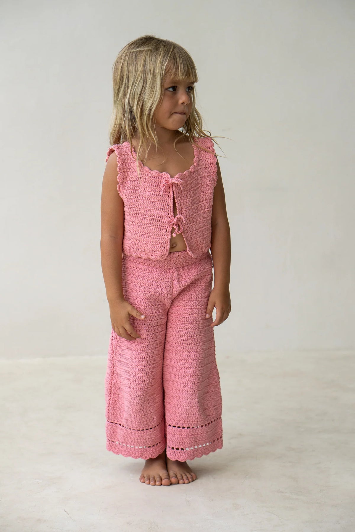 illoura the label crochet vest - peony (pre order)