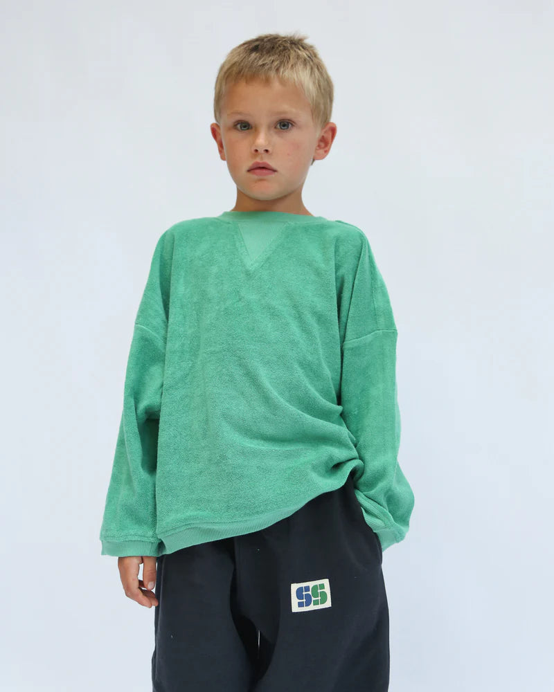 summer and storm relaxed terry pullover - green