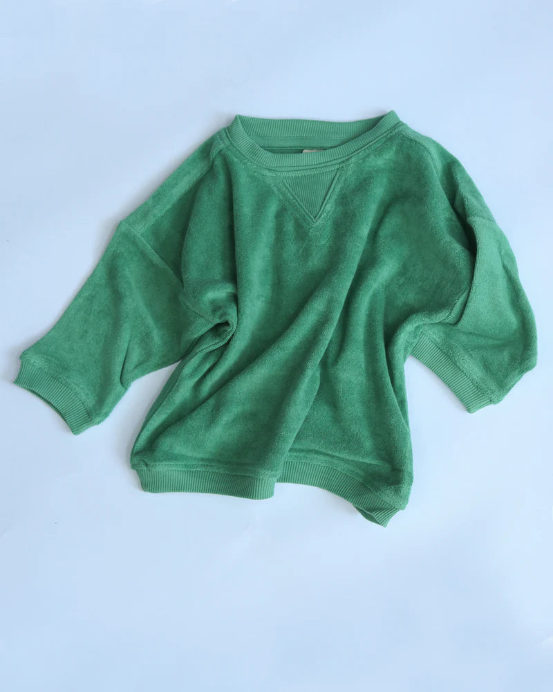 summer and storm relaxed terry pullover - green