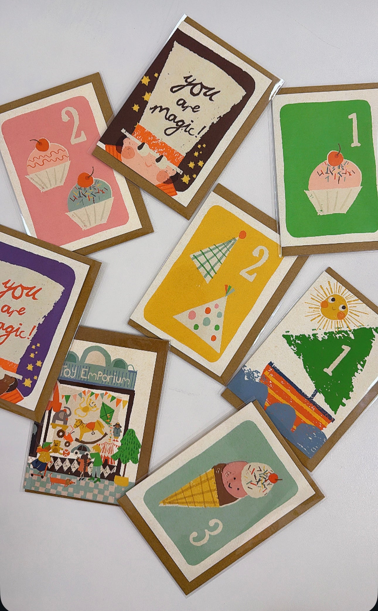 florence fry number 2 birthday card - cupcakes