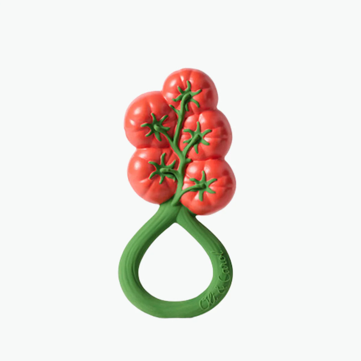 oli & carol rattle toy - tomato