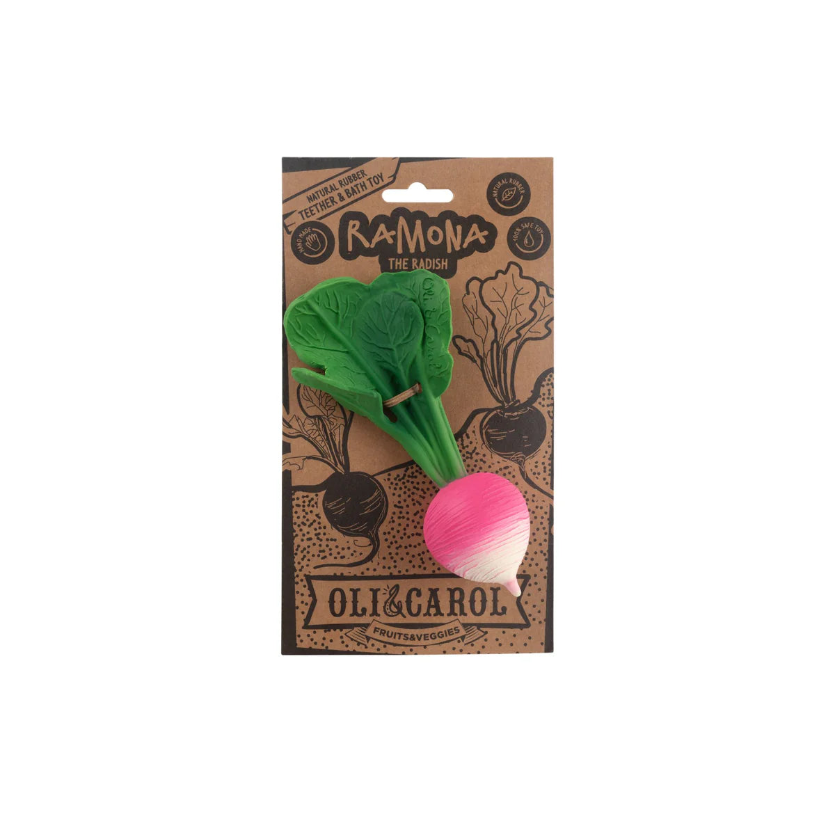 oli & carol - ramona the radish teether