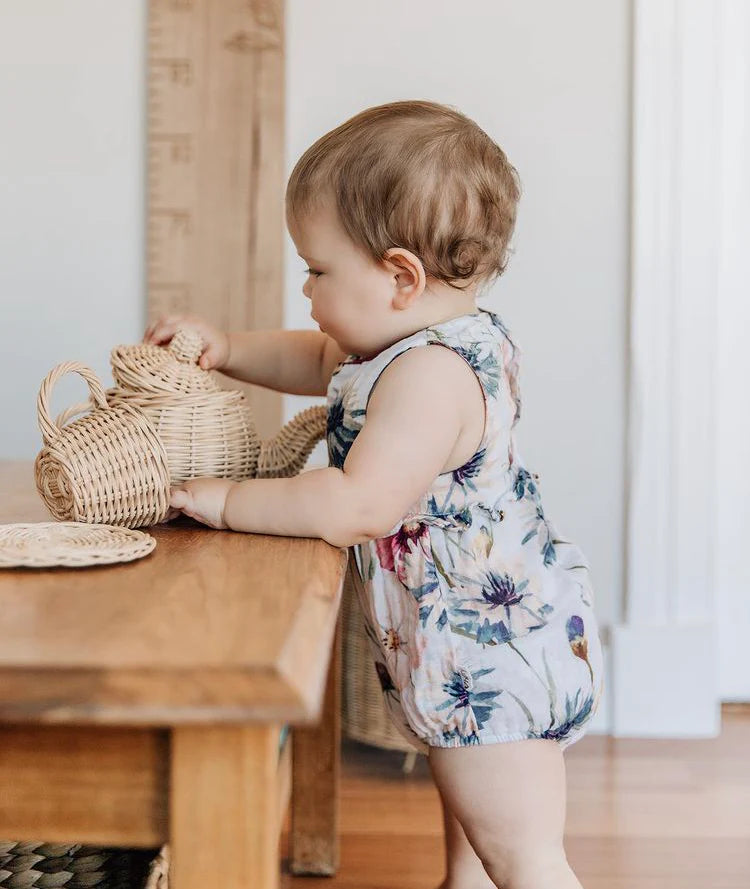 juni moon sienna little sippers rattan tea set - 7 pce