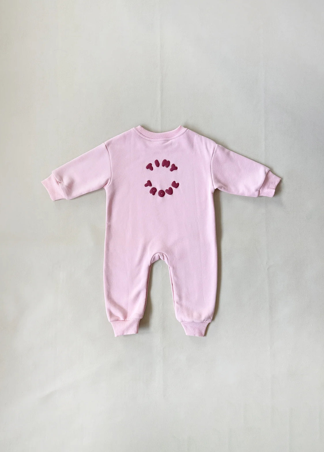 tiny trove otto puff logo circle romper - pink