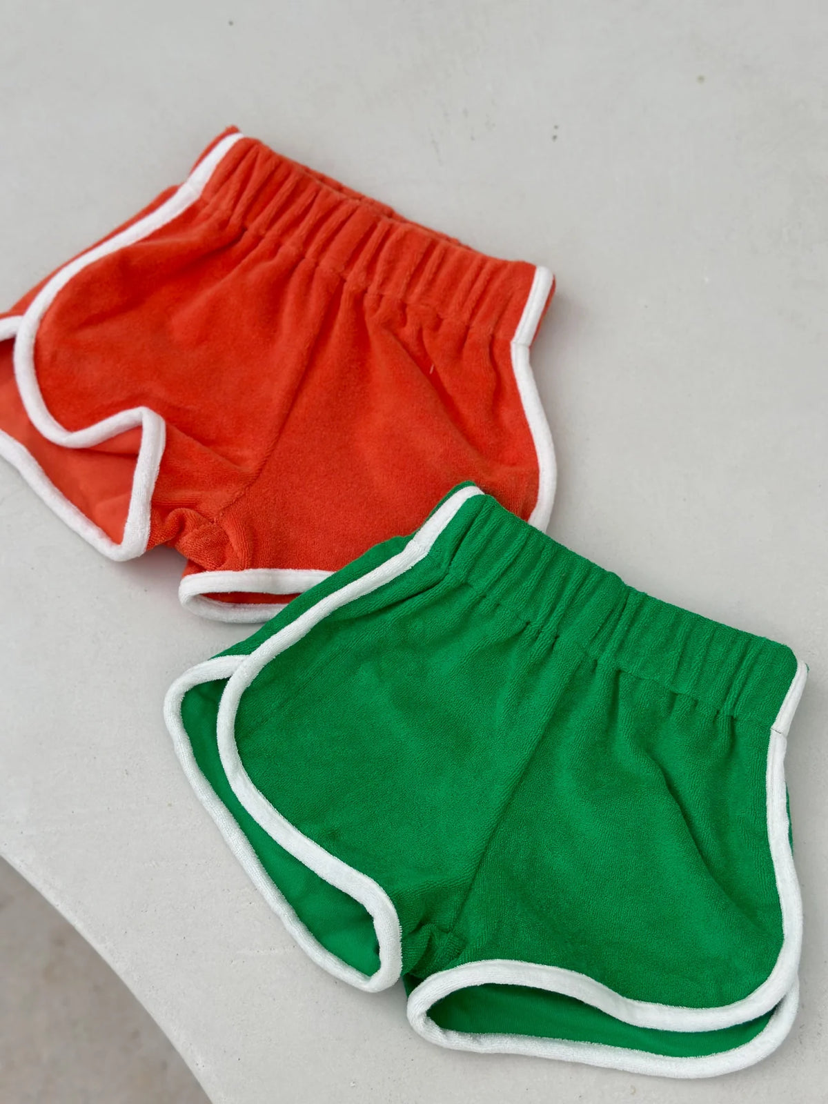 tiny trove carter terry shorts - tangerine