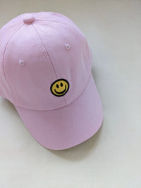 tiny trove smiley embroidery cap - lilac
