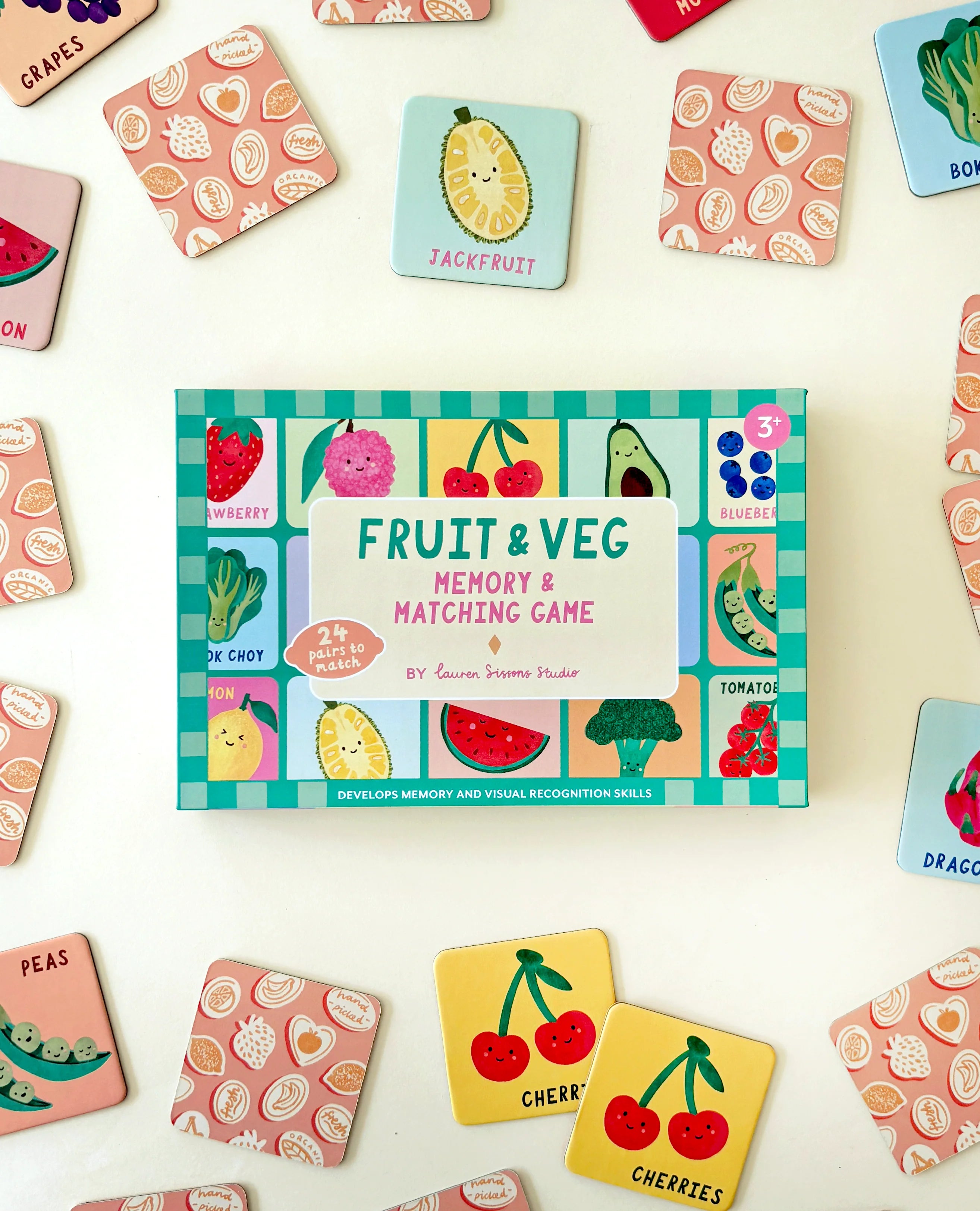 lauren sissons memory & matching game -  fruit & veg
