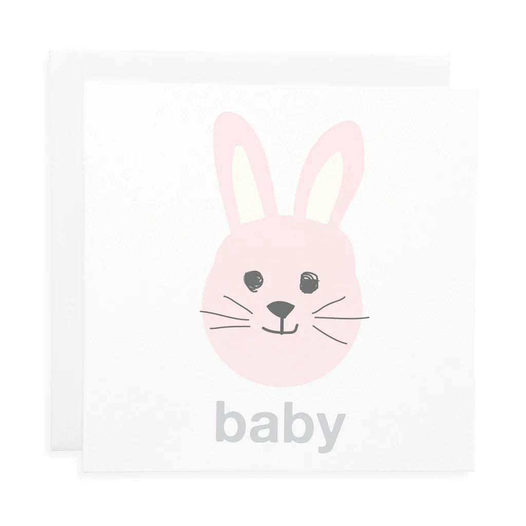 lauren hinkley pink bunny baby card