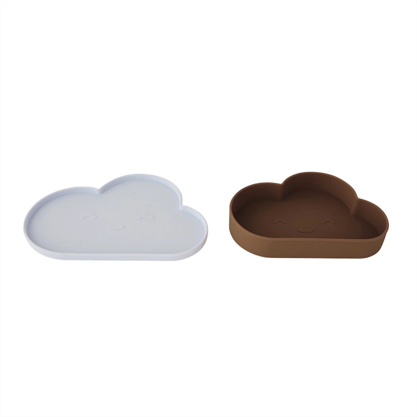 oyoy cloud silicone plate & bowl set - blue