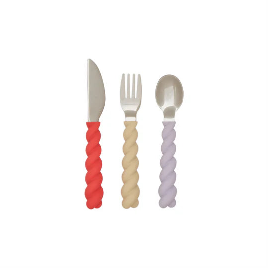 oyoy mellow cutlery set - coral